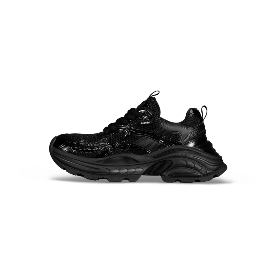 WANDER AROUND Cushioning Lightweight Height Increasing Low top Chunky Sneakers Women's Black
