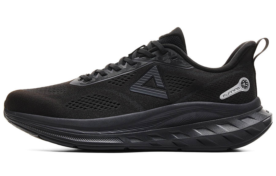 PEAK 24 Hours2.0 Cushioning Slip Resistant Abrasion Resistant Lightweight Rebound Low top Running Shoes Men's All Black