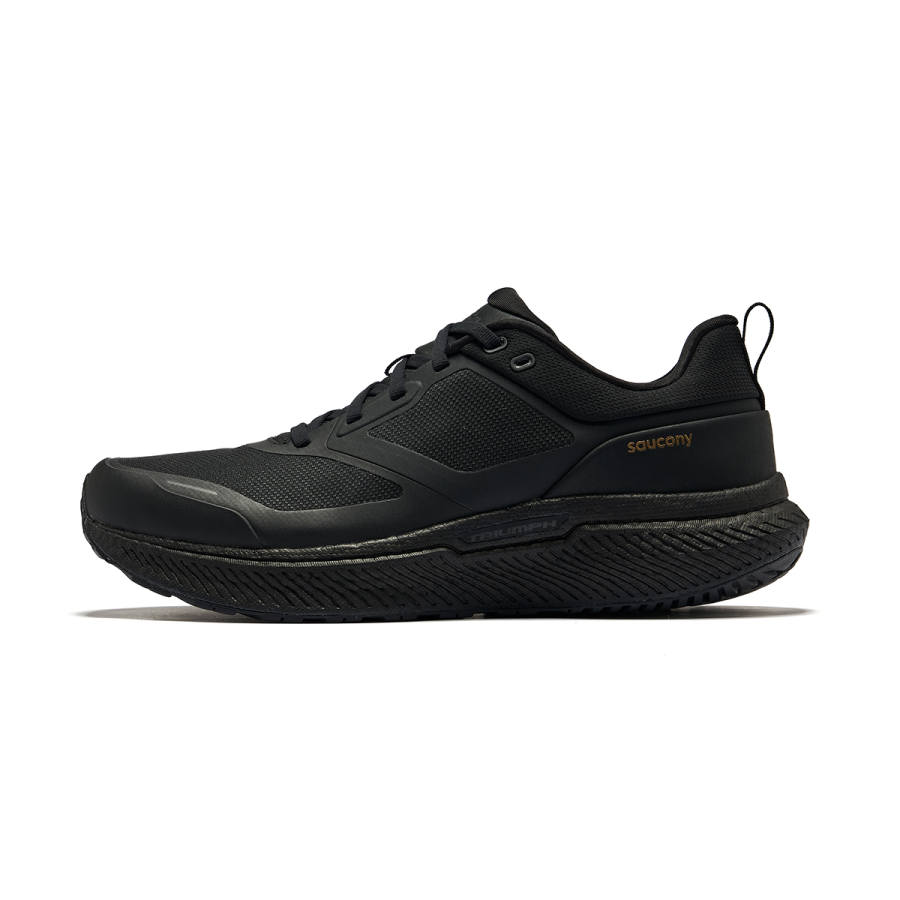 Saucony Mesh Cushioning Rebound Low top Casual Training Sprint City Commuting Running Shoes Unisex Black