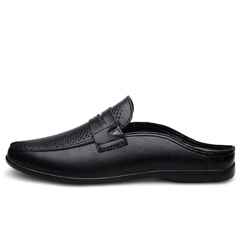 BAGE BAGE Rubber Sole Abrasion Resistant Slip Resistant Closed Toe Slippers Unisex Black