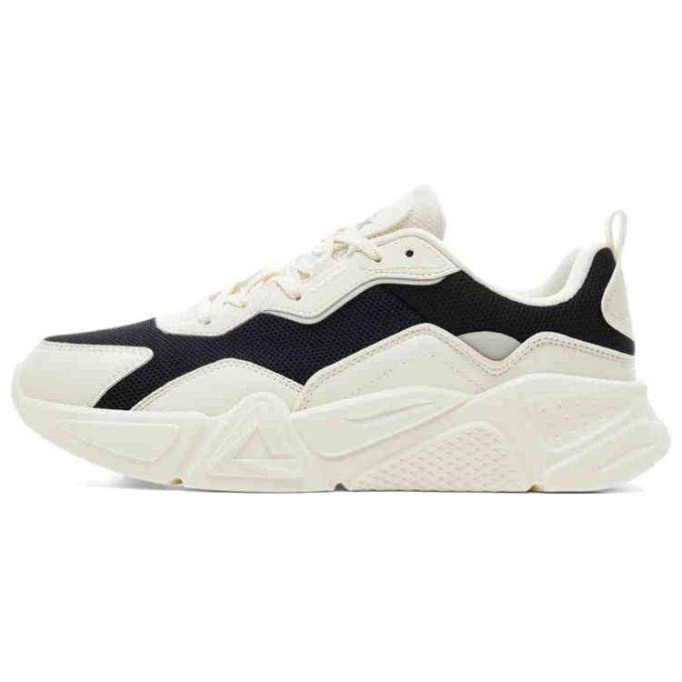 PEAK Height Increasing Abrasion Resistant Lightweight Slip Resistant Low top Chunky Sneakers Men's Canvas White Black
