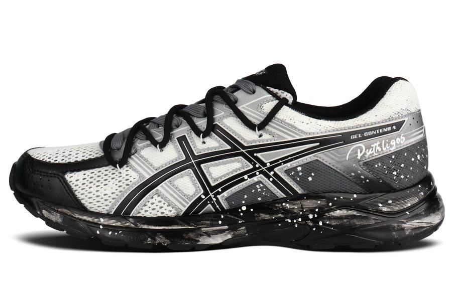 ASICS Gel Contend 4 Textile, Synthetic Leather Abrasion Resistant Low top Running Shoes Men's Black Gray