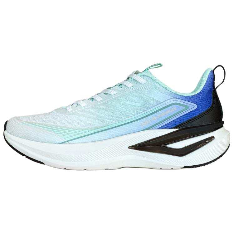 QIAODAN Fabric Cushioning Slip Resistant Low top Casual Running Shoes Men's White Blue