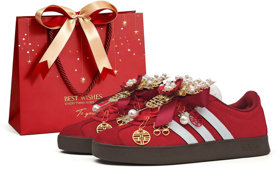 Adidas Adidas Vl Court Classic German Army Trainers Unisex Low Top Red