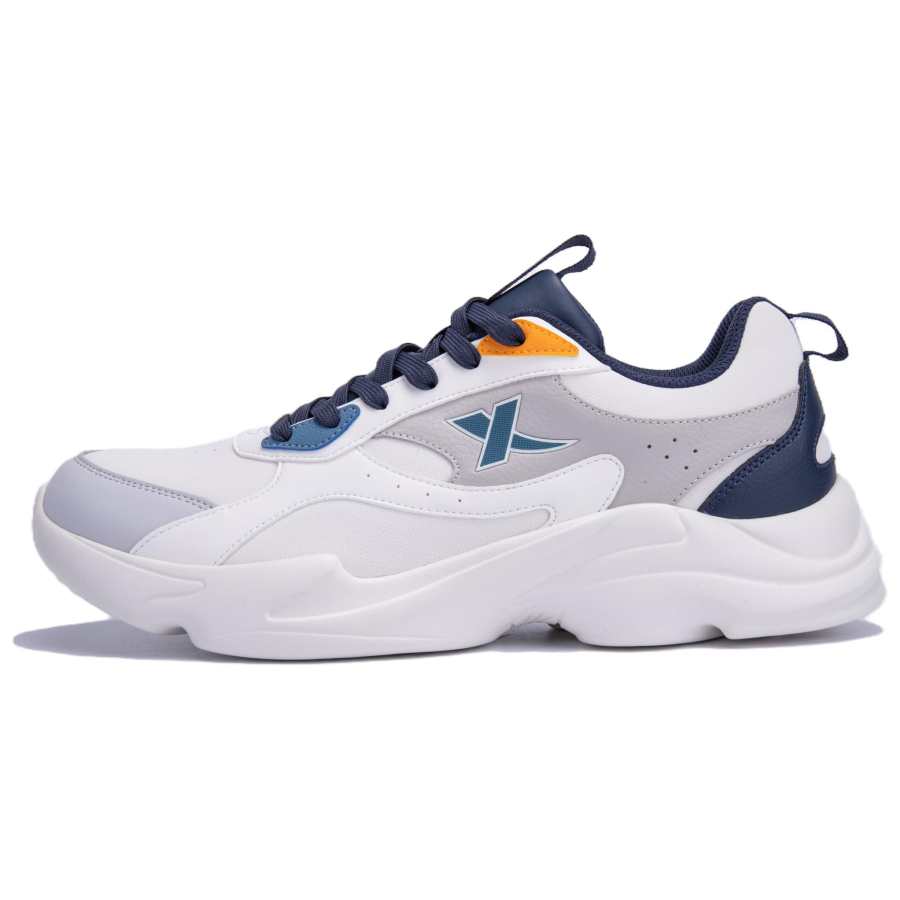 XTEP Cushioning Abrasion Resistant Breathable Low top Running Shoes Men's White Gray