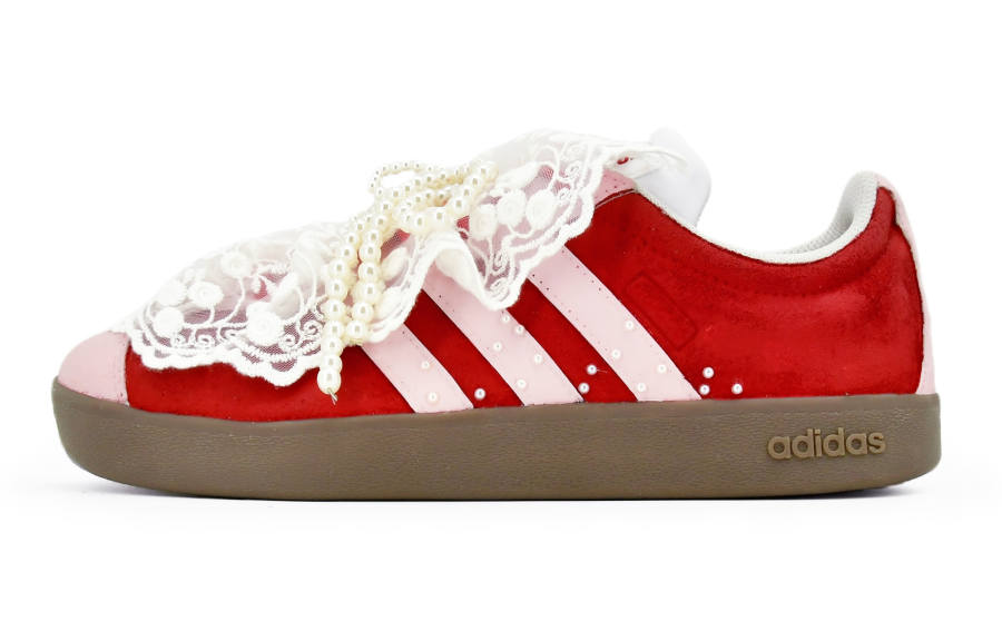 Adidas Neo VL Court 2.0 Slip Resistant Abrasion Resistant Low top Skateboard Shoes Unisex Red