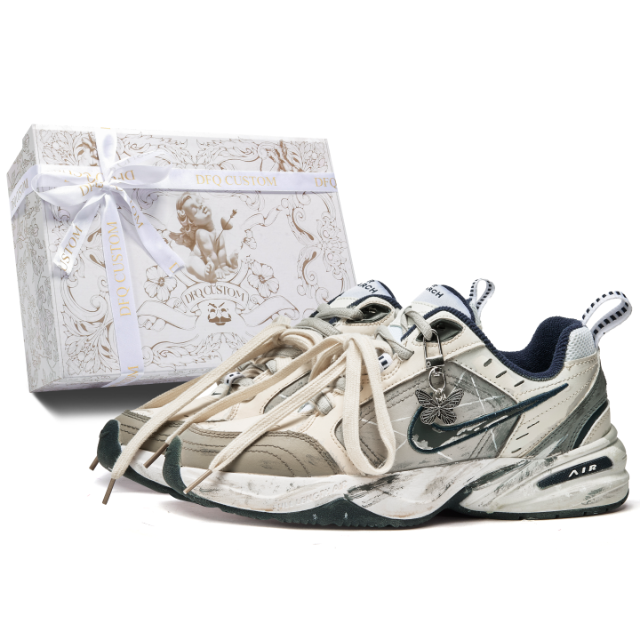 Nike Nike Air Monarch 4 Da Vinci, Box, Green Series Slip Resistant Slip Resistant Low top Chunky Sneakers Unisex Beige Brown
