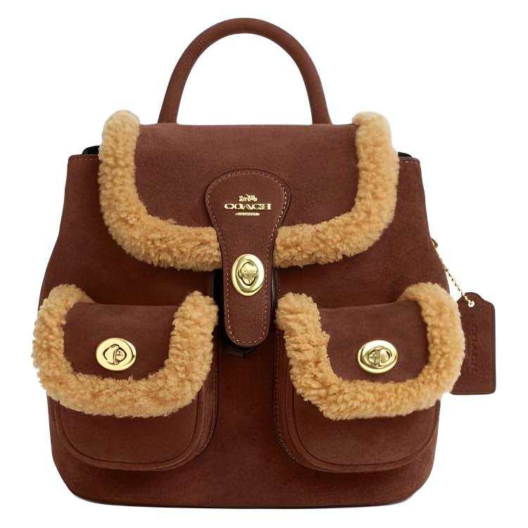 COACH COACH Hadley Cow Leather Backpack Medium Women's Brown