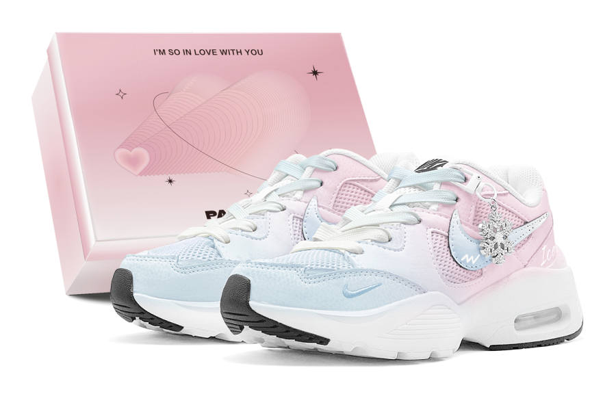 Nike Nike Air Max Fusion Abrasion Resistant Low top Running Shoes Women's Blue Pink