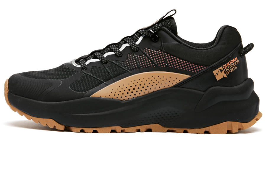 QIAODAN Slip Resistant Abrasion Resistant Low top Casual Running Shoes Men's Black Brown
