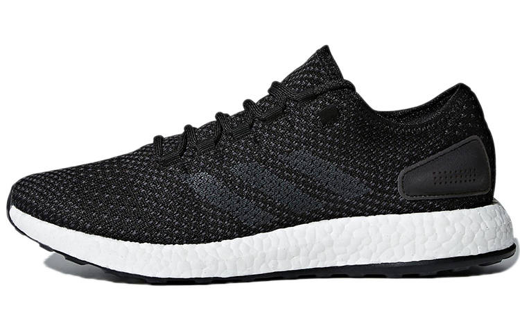 Adidas Adidas Pureboost Fabric Slip Resistant And Breathable Low top Running Shoes Unisex Black Blue