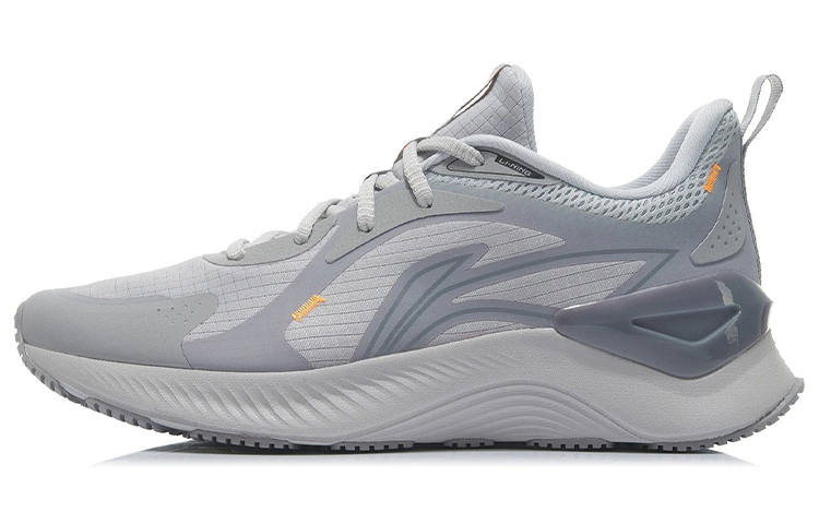 Li-Ning LiNing YueYing Element Shock Absorbers Slip Resistant Abrasion Resistant Breathable Low top Running Shoes Men's Gray