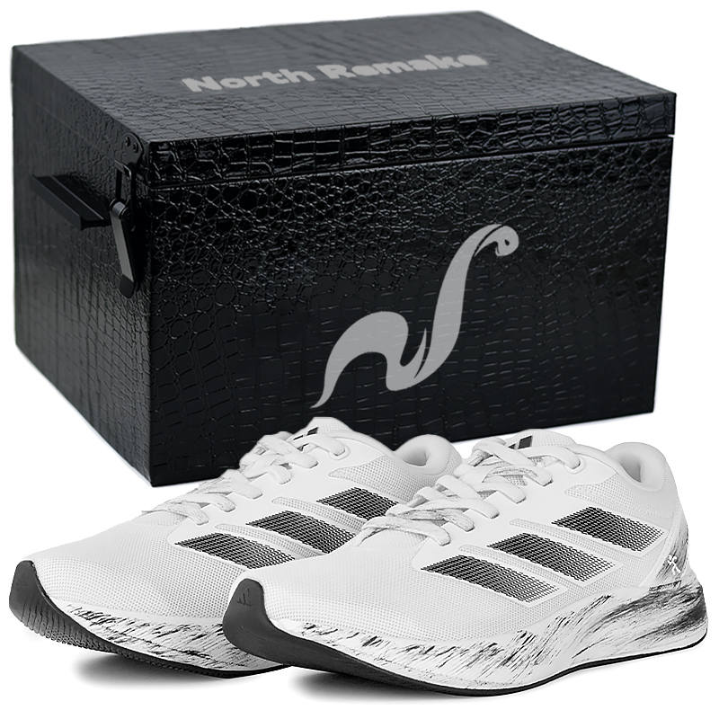 Adidas Adidas Duramo RC Abrasion Resistant Lightweight Wear resistant And Lightweight Low top Running Shoes Unisex Black White