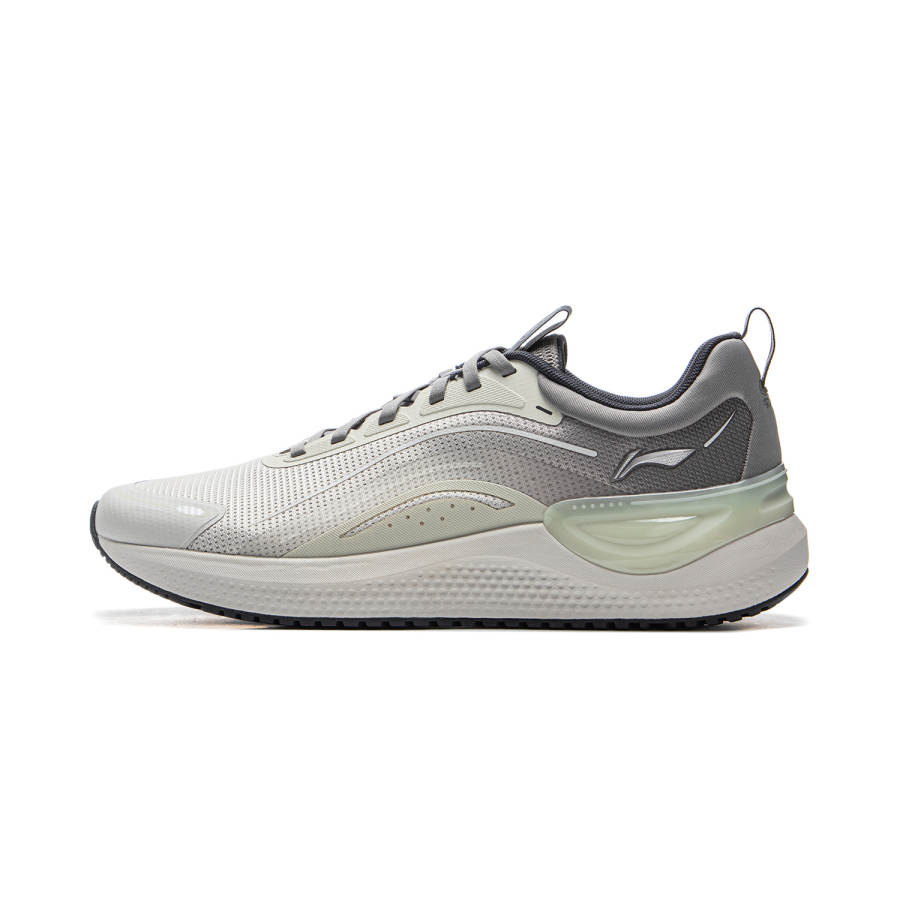 Li-Ning Li Ning Cushioning Slip Resistant Abrasion Resistant Lightweight Low top Running Shoes Men's Gray