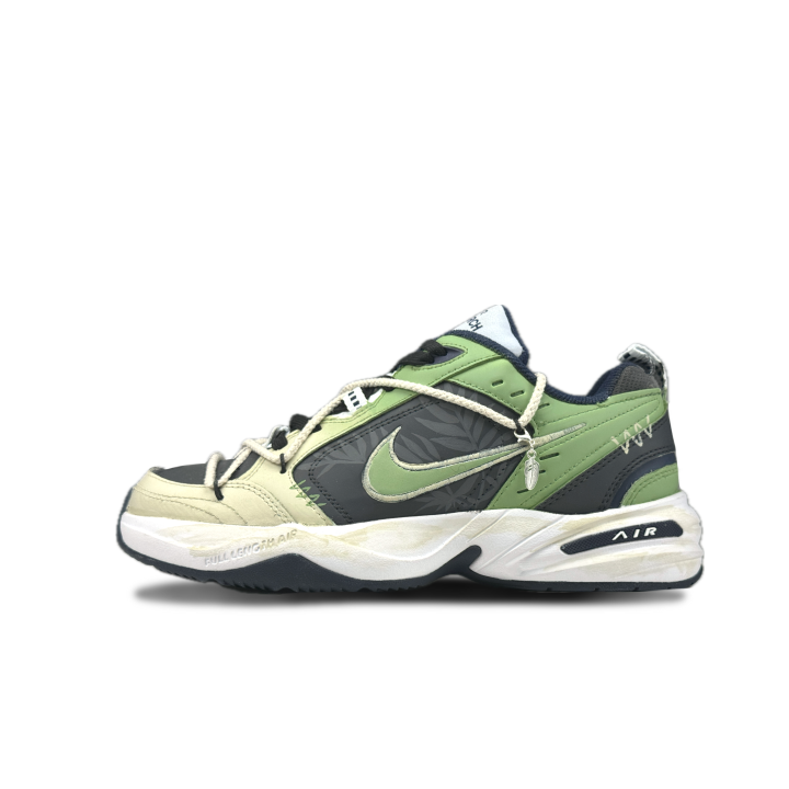 Nike Nike Air Monarch 4 Slip Resistant Abrasion Resistant Low top Chunky Sneakers Unisex Green Yellow