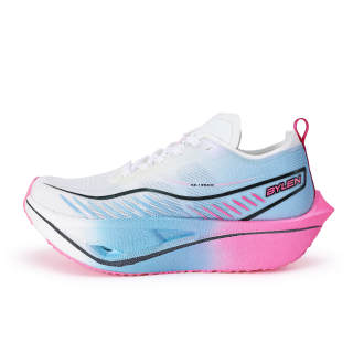 BYLEN Cushioning Slip Resistant Abrasion Resistant Low top Genuine Carbon Plate Running Shoes Unisex Blue Pink