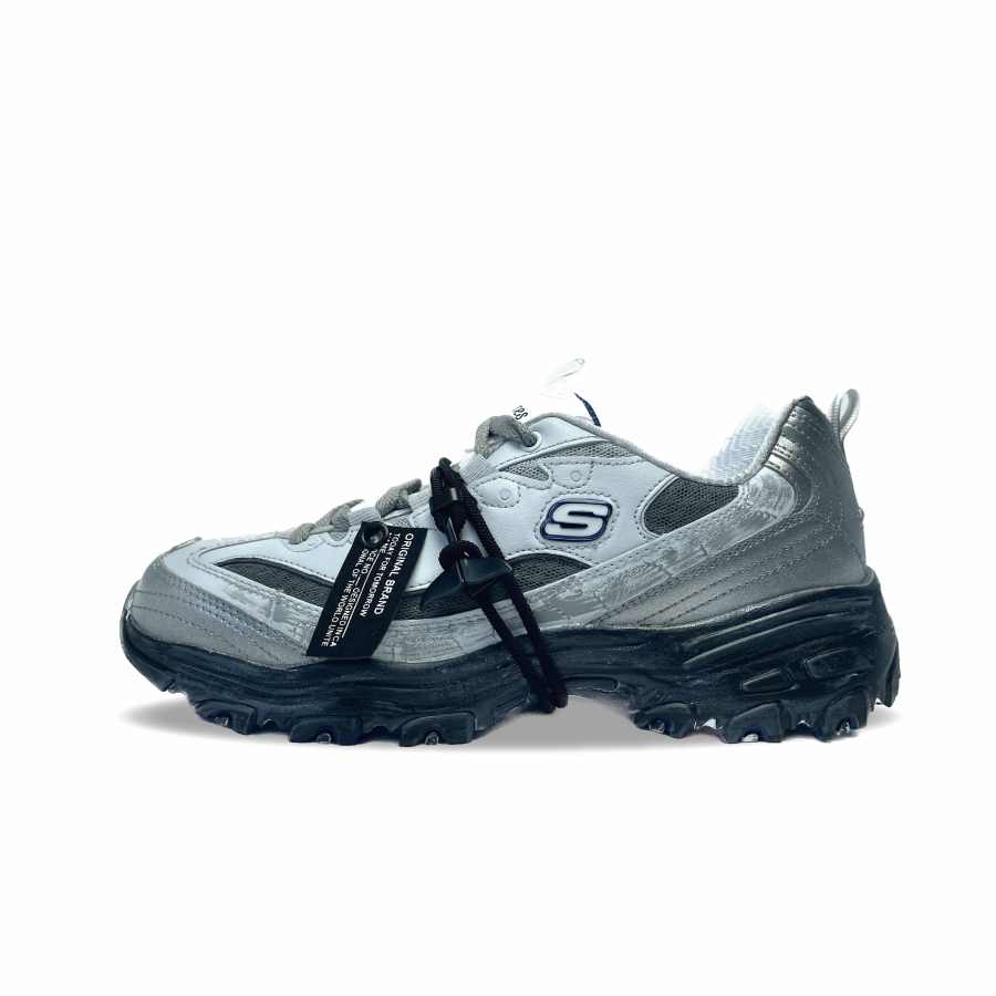 Skechers DLITES Waterproof Low top Chunky Sneakers Women's Gray Black Blue