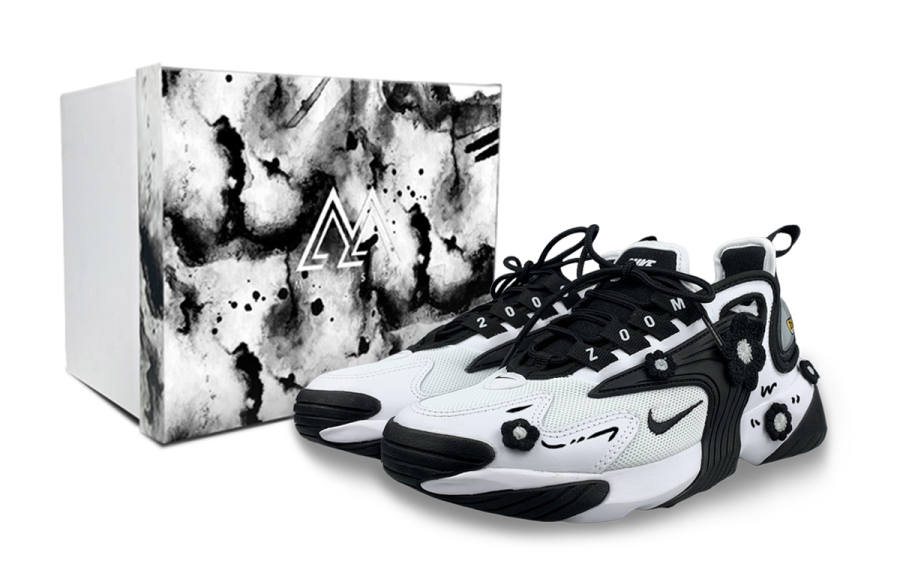 Nike Nike Zoom 2K Cushioning Slip Resistant Breathable Mid top Running Shoes Unisex Black White