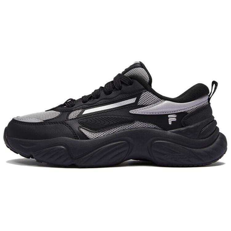 FILA FUSION Conch D Breathable Low top Casual City Commuting Running Shoes Women's Black Silver