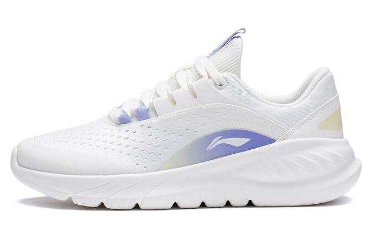 Li-Ning Li Ning EazGo Easy Adaptability Abrasion Resistant Breathable Low top Running Shoes Women's White Purple