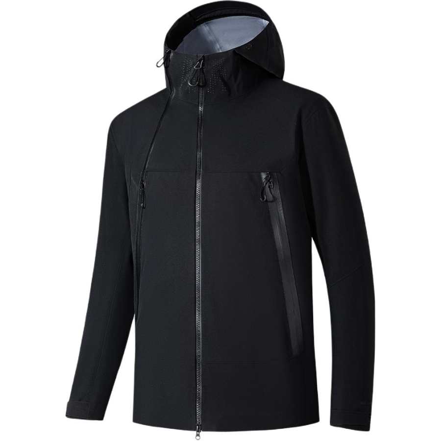 ANTA Trench Coats Men's Black Hooded Thickened Soft Shell