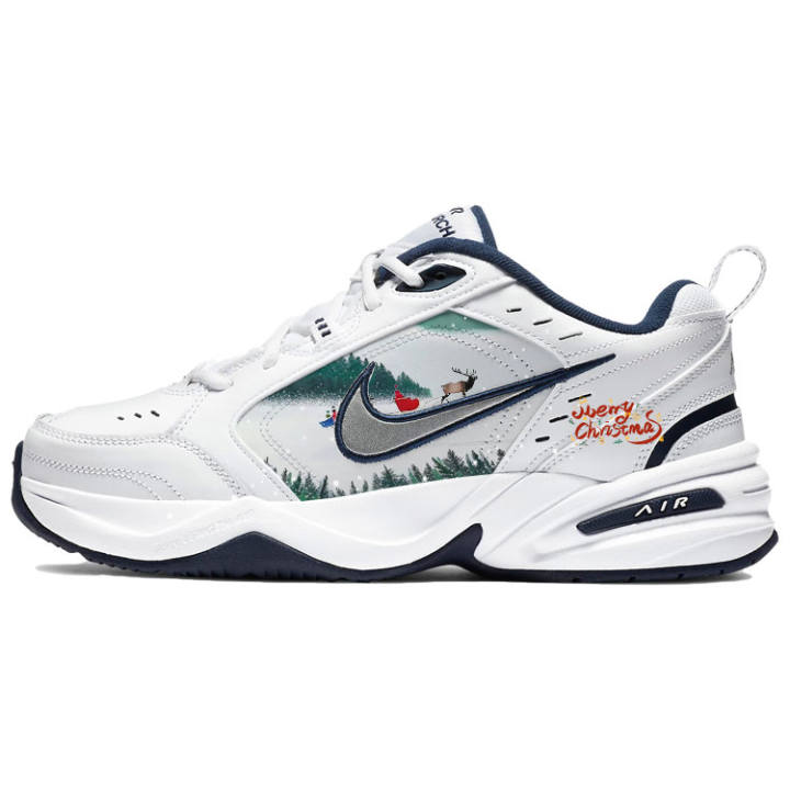 Nike Nike Air Monarch 4 Comfortable And Trendy Slip Resistant Abrasion Resistant Low top Chunky Sneakers Unisex White Gray