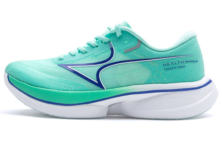 HEALTH Light Wing 001 Cushioning Rebound Lightweight Full Length Carbon Plate Running Shoes Unisex Green White