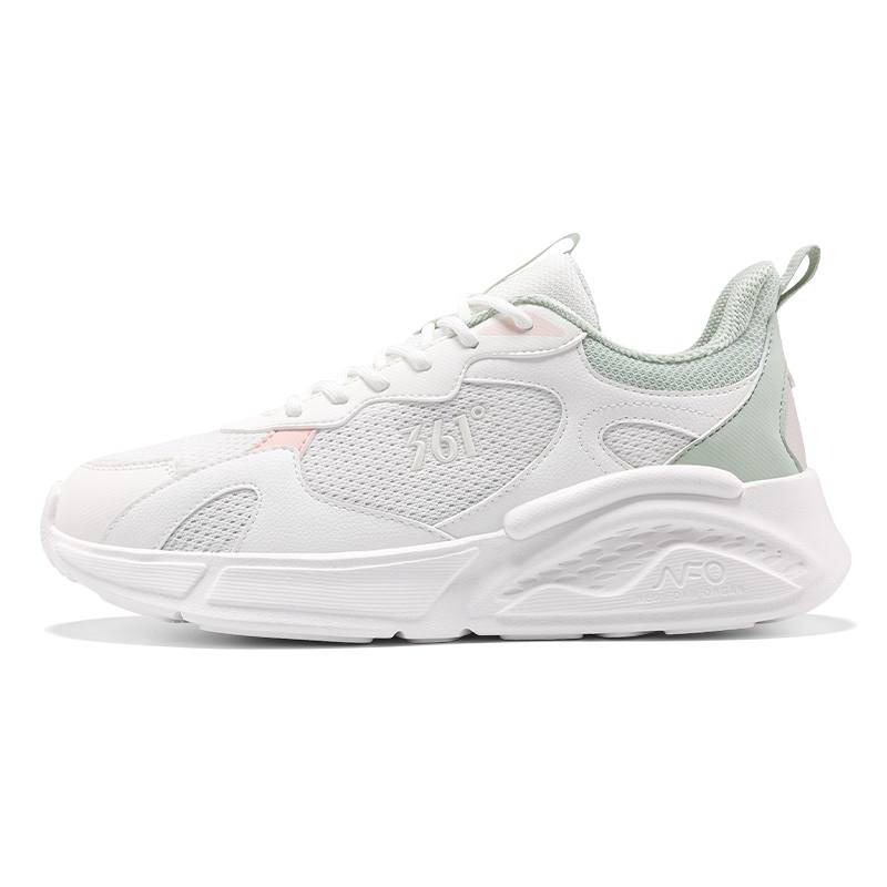 361° Fashion And Versatile Comfortable Slip Resistant And Breathable Low top Sprint Casual Running Shoes Women's White