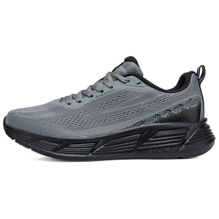 361° Slip Resistant Lightweight Abrasion Resistant Low top Sprint Running Shoes Men's Gray Black