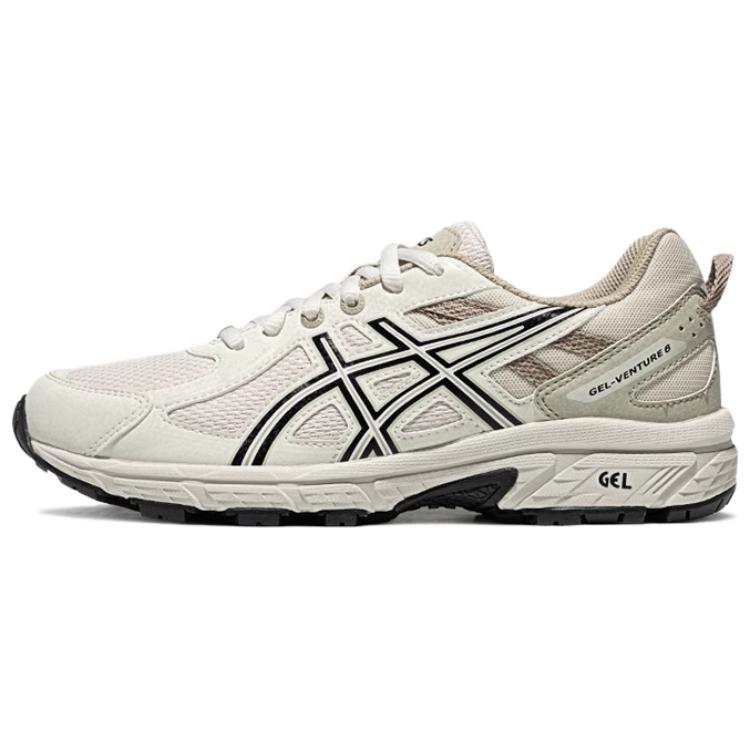 ASICS Gel Venture 6 Textile, Rubber Abrasion Resistant Breathable Low top Casual Running Shoes Women's Beige Black