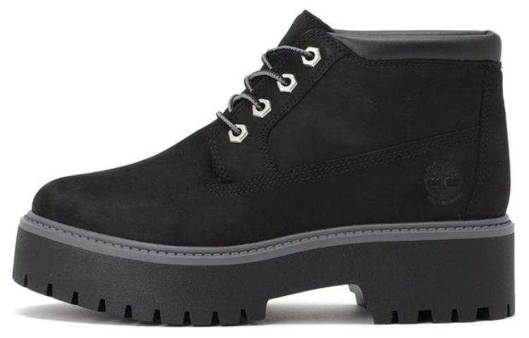 Timberland Stone Street Premium Platform Waterproof Chukka Boots 'Black Nubuck' Women's