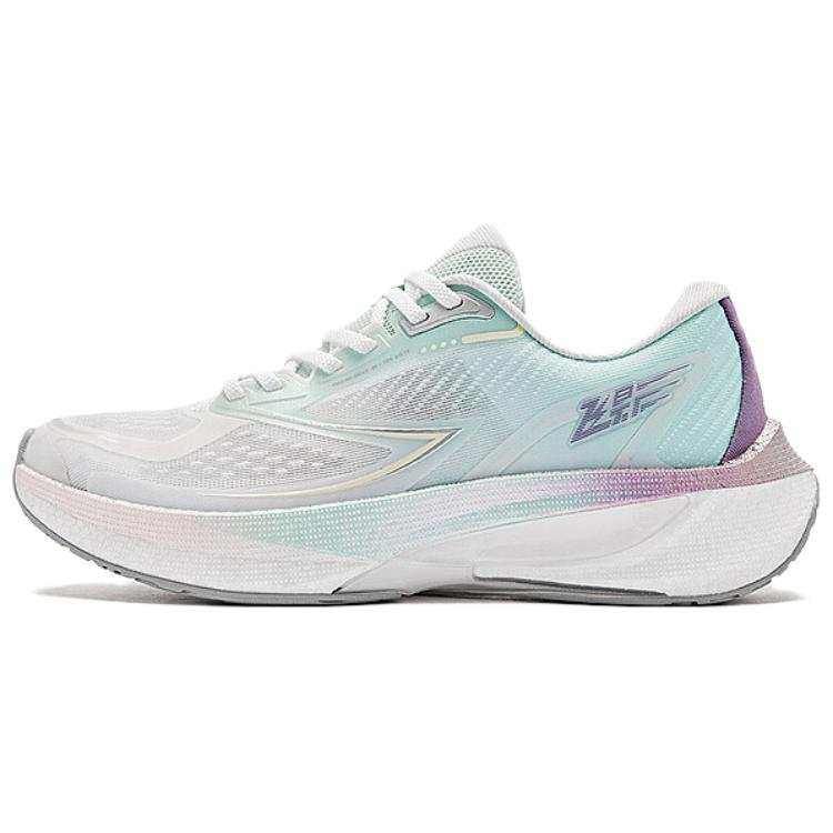 QIAODAN Flying Shadow 4.0 Racing Slip Resistant Abrasion Resistant Low top Running Shoes Women's Pink Cyan
