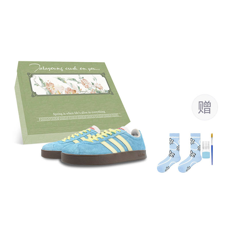 Adidas Adidas VL COURT 2.0 Cushioning, Wear Resistant Low top Skateboard Shoes Unisex Blue Yellow