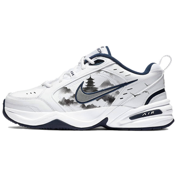 Nike Nike Air Monarch 4 Cushioning Slip Resistant Abrasion Resistant Low top Chunky Sneakers Unisex Blue White
