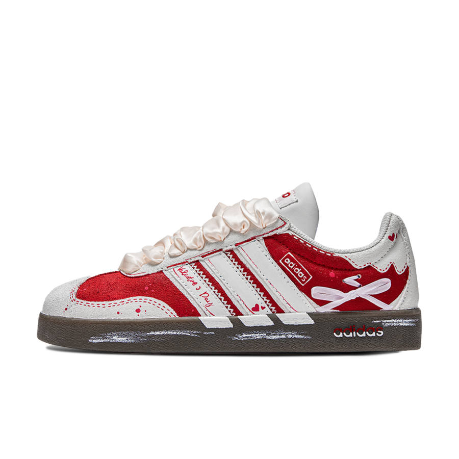 Adidas Adidas VL COURT 2.0 ADCDAVINCI, Love Abrasion Resistant Abrasion Resistant Low top Skateboard Shoes Unisex Red White
