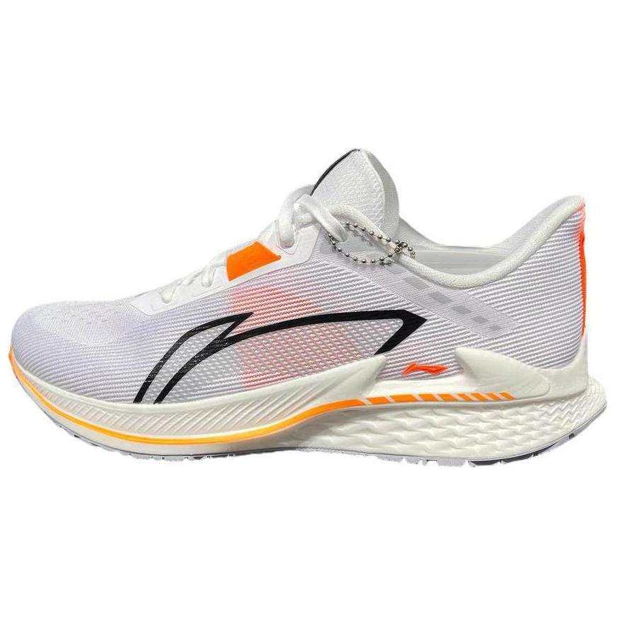 Li-Ning Li Ning Slip Resistant Abrasion Resistant Low top Running Shoes Men's White Orange