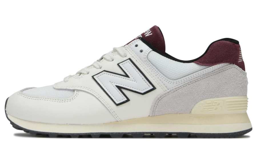 New Balance New Balance NB 574 Abrasion Resistant, Breathable, Lightweight Low top Running Shoes Unisex White Red