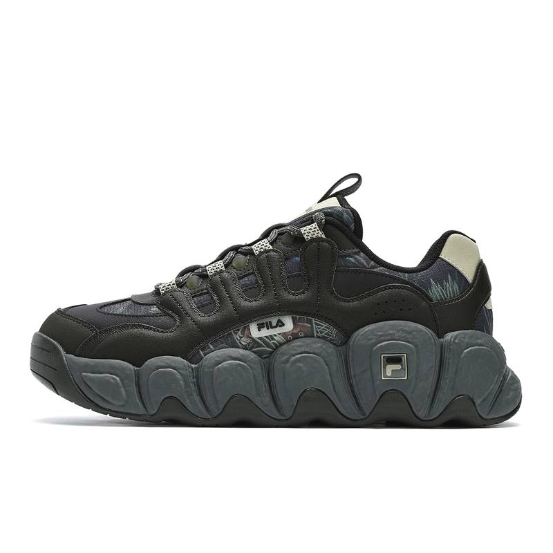 FILA Croissant Abrasion Resistant Low top Running Shoes Men's Black Green