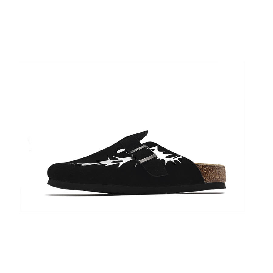 FANGSANHUO Quiet Slip Resistant Closed Toe Slippers Unisex Black
