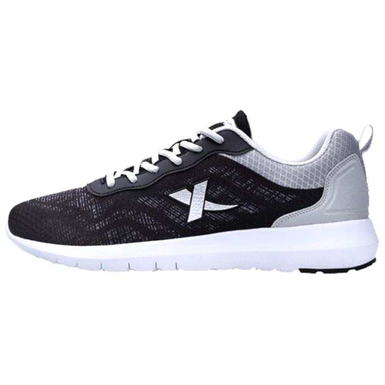 XTEP Cushioning Slip Resistant Abrasion Resistant Breathable Lightweight Low top Running Shoes Men's Black Gray