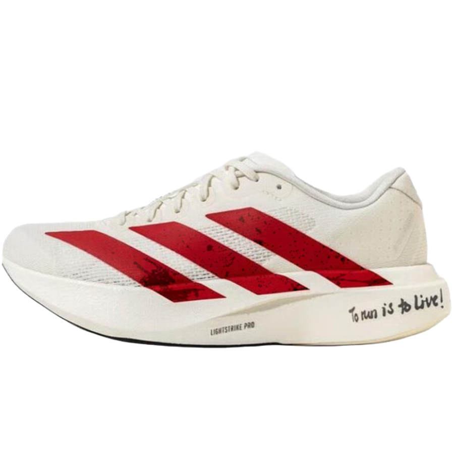 Adidas Adidas Adizero Evo SL Fabric Abrasion Resistant Abrasion Resistant Low top Running Shoes Men's White Red Black