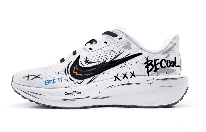 Nike Nike Quest 6 Mesh Cushioning Breathable Low top Running Shoes Unisex Black White