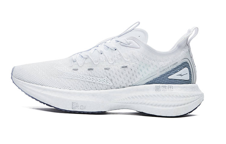 Erke Fabric Cushioning Slip Resistant Abrasion Resistant Low top Running Shoes Women's White Silver