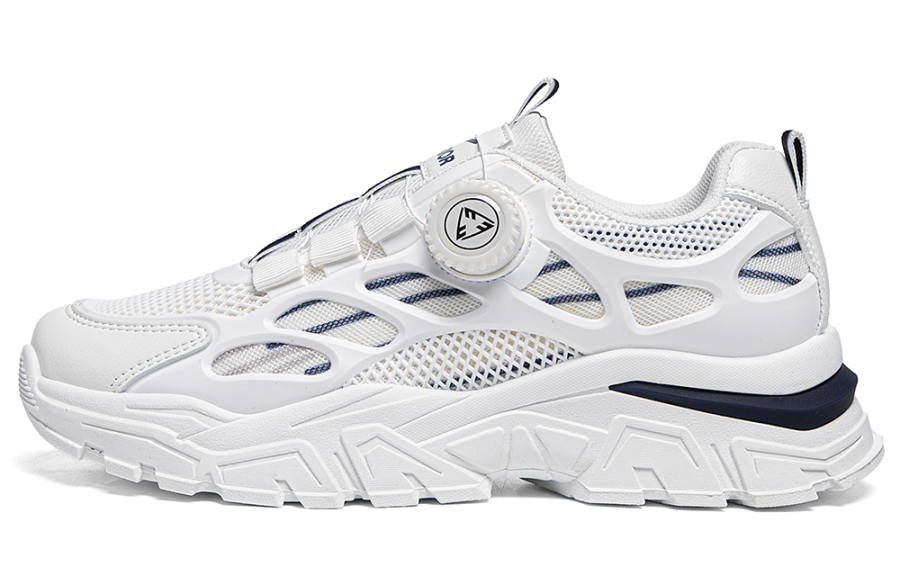 Warrior Slip Resistant, Abrasion Resistant, Lightweight Low top Chunky Sneakers Unisex White Marine Blue