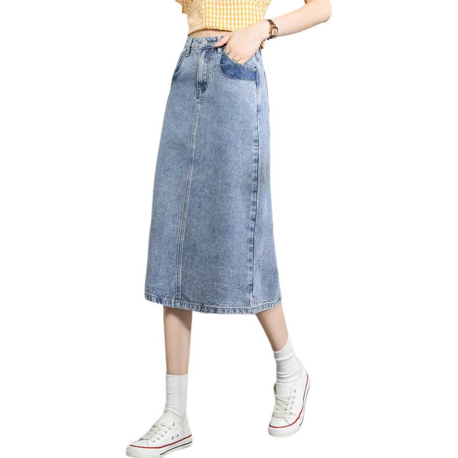 Tonlion Denim Long Skirt Women's