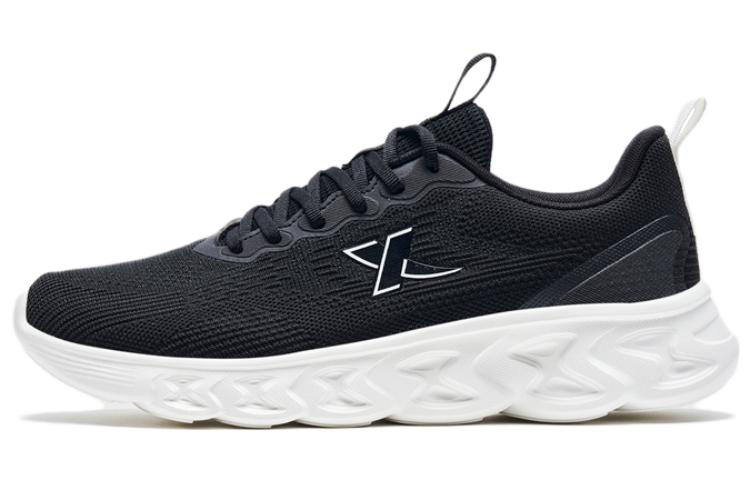 XTEP Textile, Synthetic Leather Slip Resistant, Abrasion Resistant, Breathable Low top Running Shoes Men's Black White