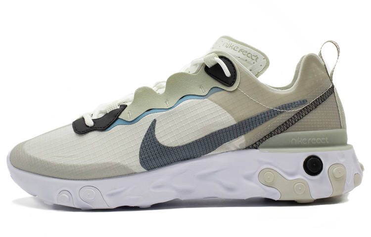 Nike Nike React Element 55 Fabric Slip Resistant Cushioning Abrasion Resistant Low top Casual Running Shoes Men's
