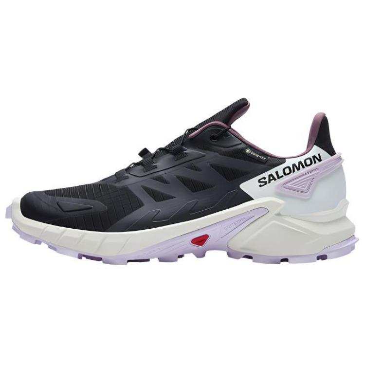 SALOMON Supercross 4 Low top Cushioning Slip Resistant Outdoor Shoes Women's Black White Purple