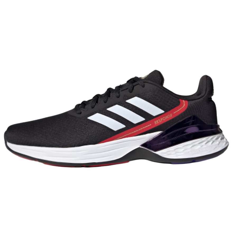 Adidas Adidas Response Fabric Breathable Low top Running Shoes Men's Black White Red