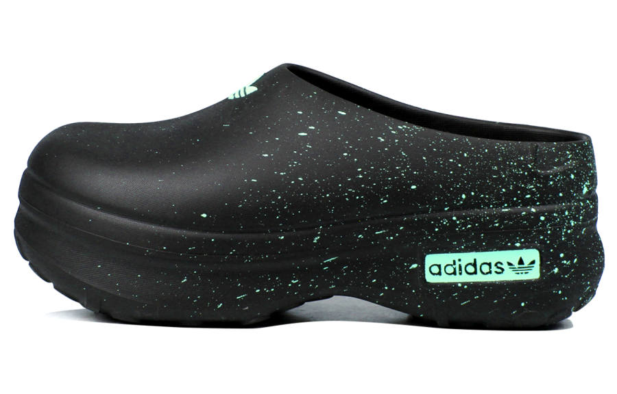 Adidas Originals AdiFOM Stan Smith Mule Rubber Sole Slip Resistant Closed Toe Slippers Women's Black Green